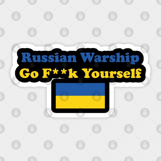 Russian Warship Go f Yourself Sticker by  Funny .designs123